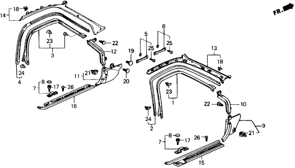 Honda 84101-SF1-A01ZG Garnish, R. FR. Pillar *YR98L* (COAST SAND)
