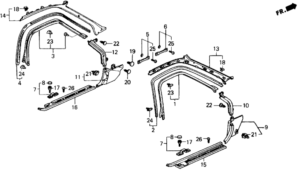 Honda 83111-SF1-A30ZA Lining, R. Cowl Side (Lower) *NH83L* (OFF BLACK)