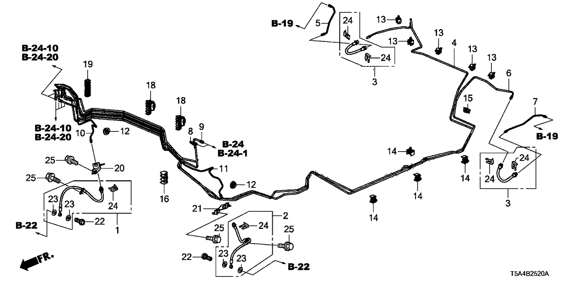 Honda 46396-T5R-A01 Clip, Brake Pipe