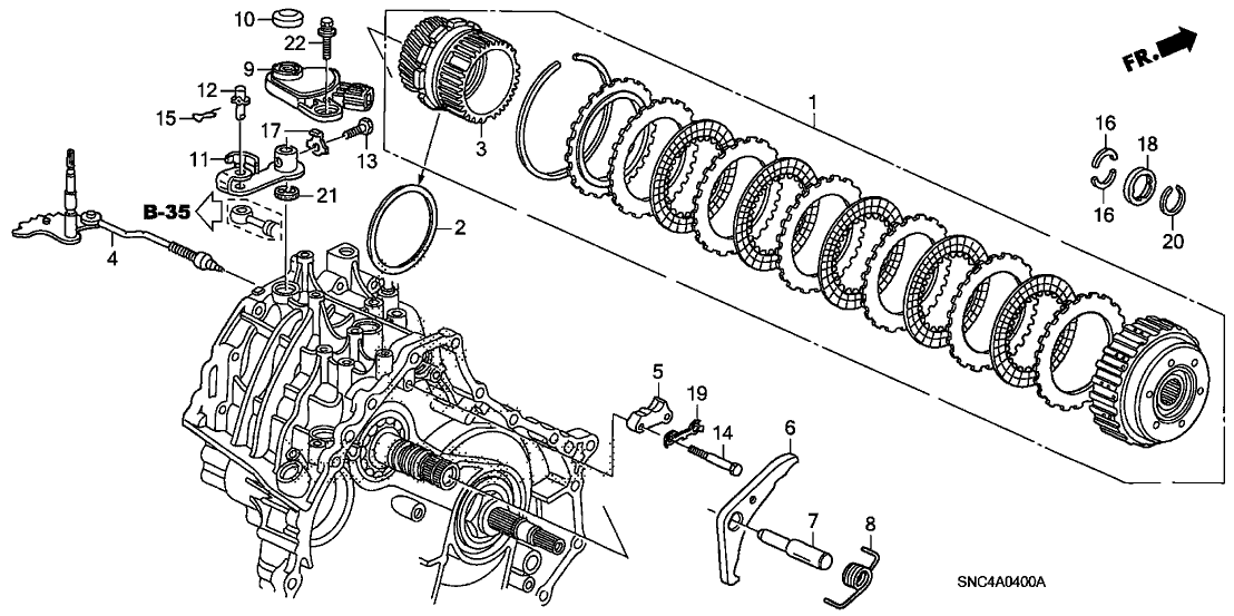 Honda 54313-SNC-A50 Lever, Control