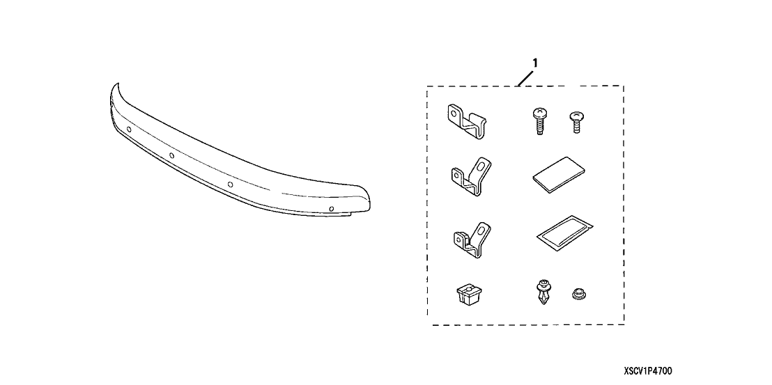 Honda 08P47-SCV-100R1 Hardware Kit, Air Deflector