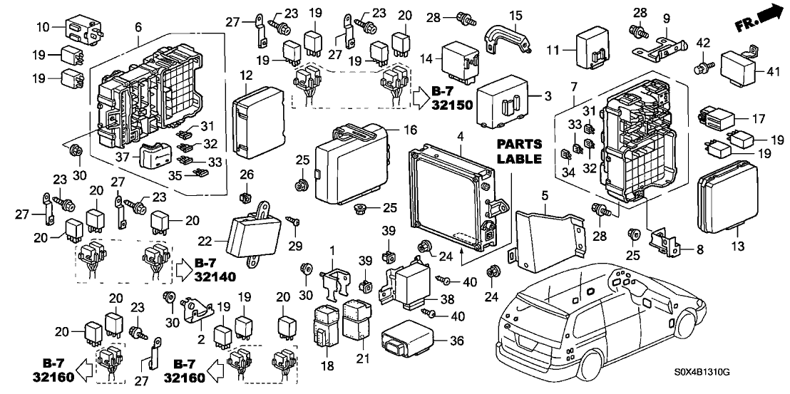 Honda 32162-S0X-A00 Bracket, RR. Blower Relay (Iso)