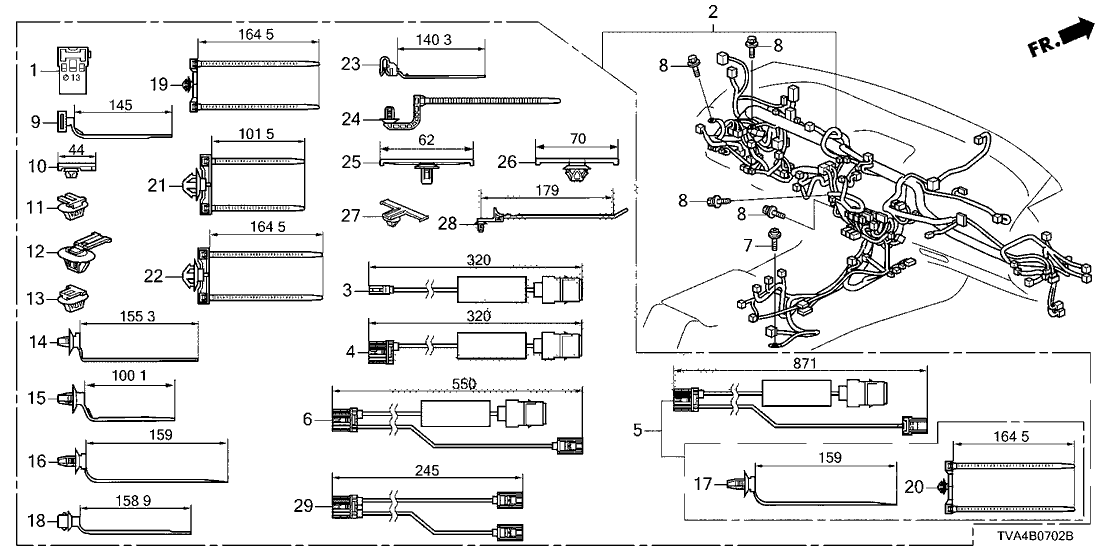 Honda 32117-TVA-A60 Wire Harness, Instrument