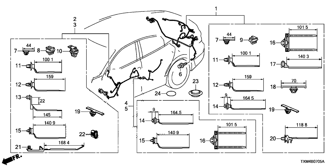 Honda 32753-TXM-A00 WIRE HARN, RR.