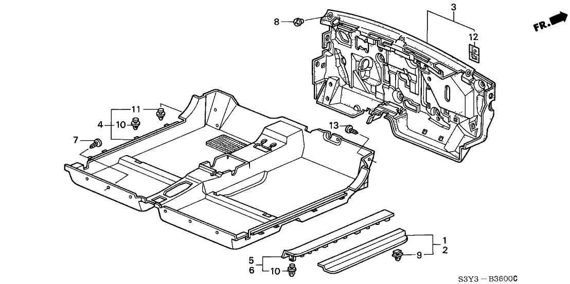 Honda 74260-S3Y-A90 Insulator, Dashboard