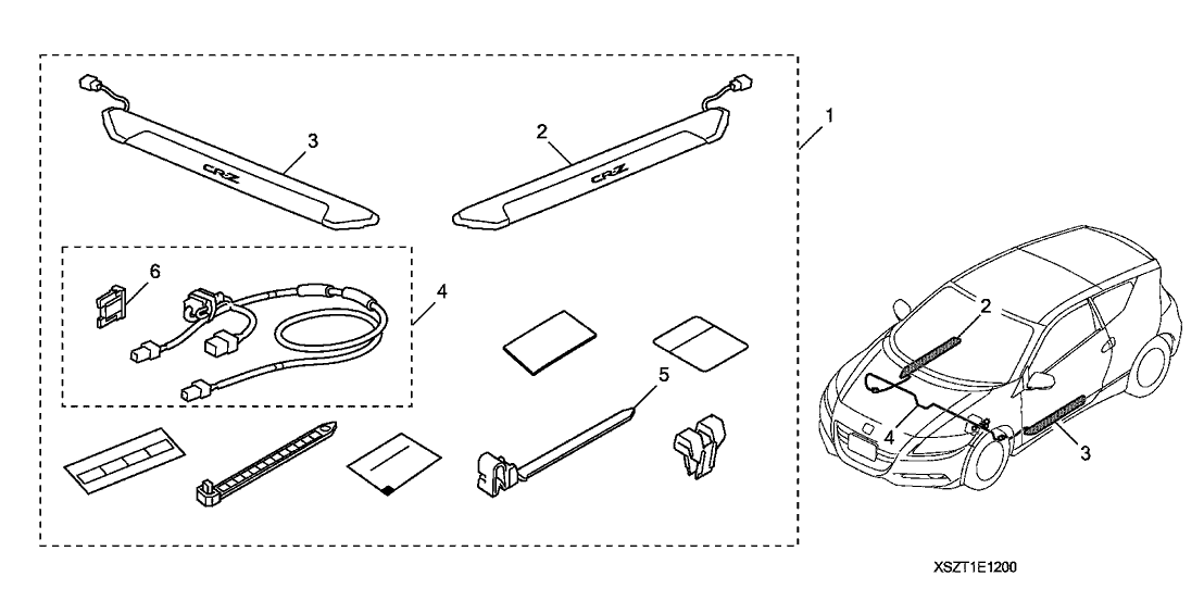 Honda 08E12-SZT-0M001 Garnish Assy., R. Illumination