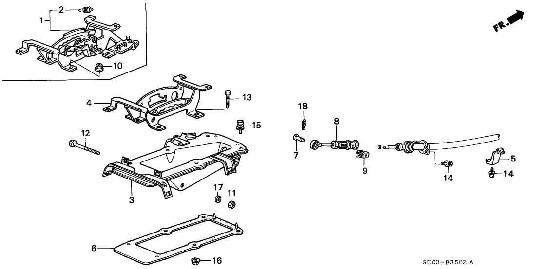 Honda 54020-SE0-A41 Bracket, Control