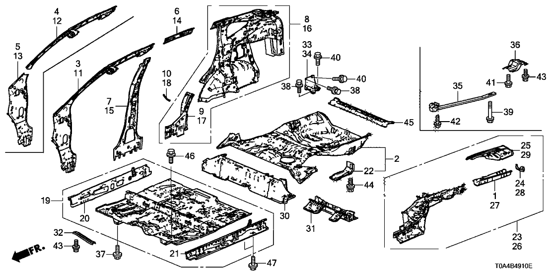 Honda 90167-TF7-000 Bolt, Flange (10X23)