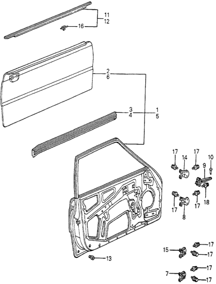 Honda 75800-SA5-671 Molding Assy., R. Door