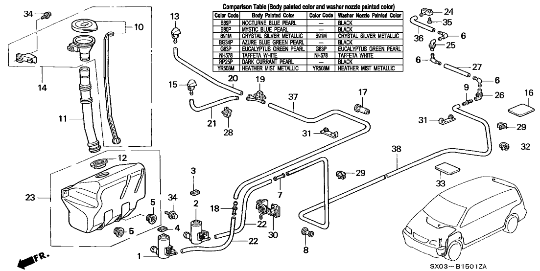 Honda 76812-SX0-003 Mouth Assy., Washer