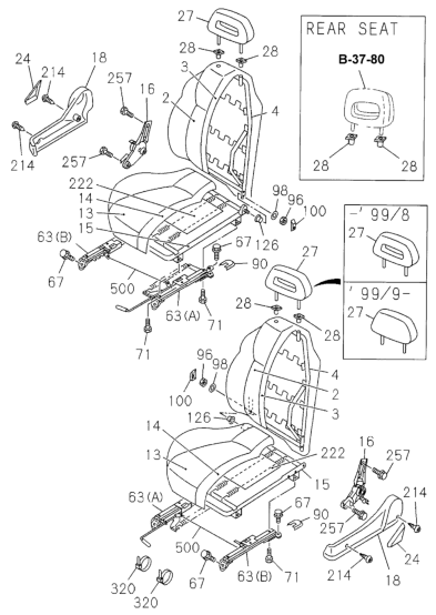 Honda 8-97091-047-2 Collar, R. FR. Seat