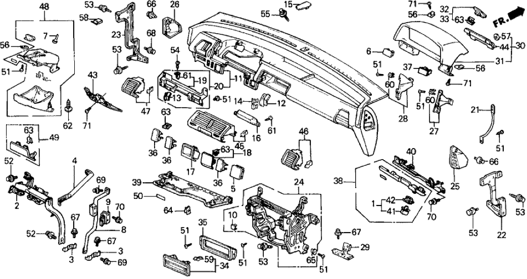 Honda 77302-SH5-A00 Frame, Driver Knee Bolster