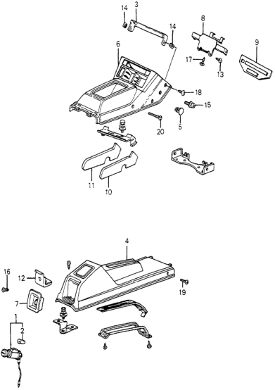 Honda 77710-SA6-870ZA Console, FR. *NH40L* (GRACE GRAY)