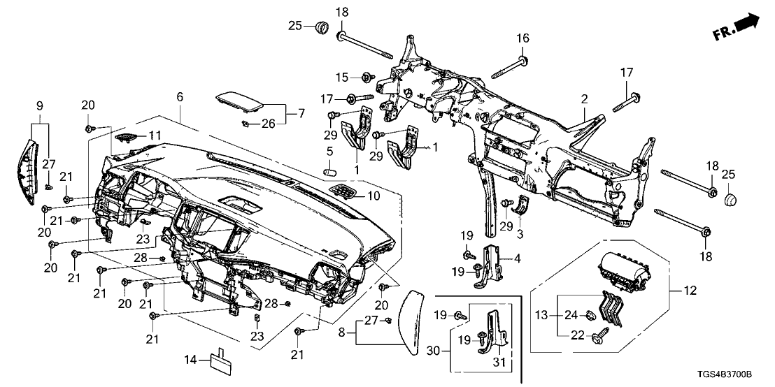 Honda 61333-TZ5-A00 Bracket, Joint Center (Lower)