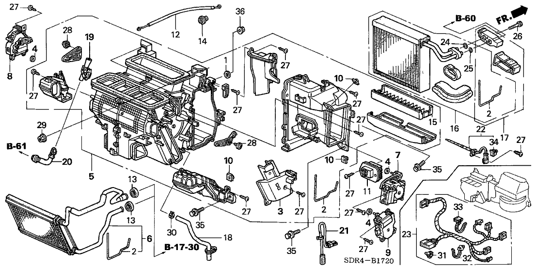 Honda 79021-SDR-A01 Cover, Heater Core