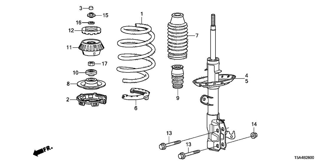 Honda 51611-TST-A01 Shock Absorber Unit, Right Front