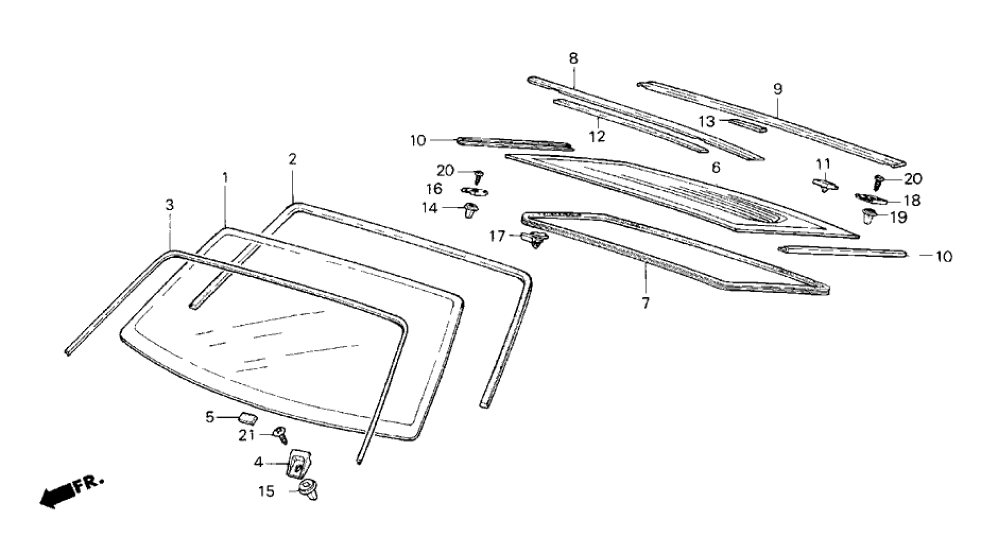 Honda 67211-SB2-000 Bracket, FR. Windshield
