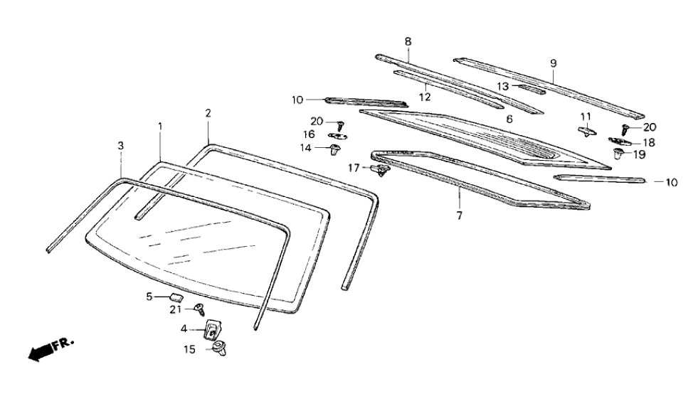 Honda 67201-SB2-670 Glass, Front Windshield (Half Shade)