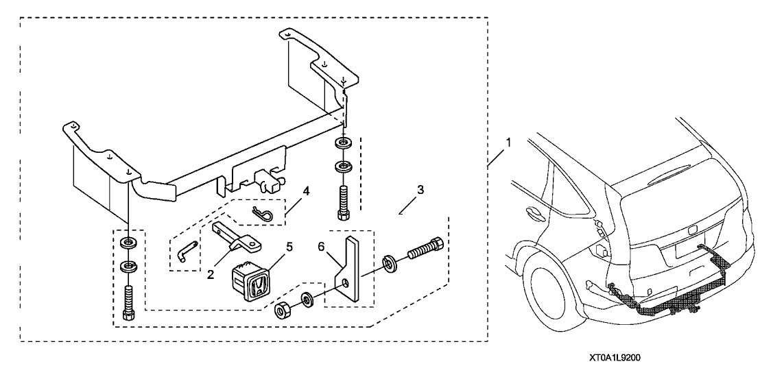 Honda 08L92-T0A-10010 Ball Mount