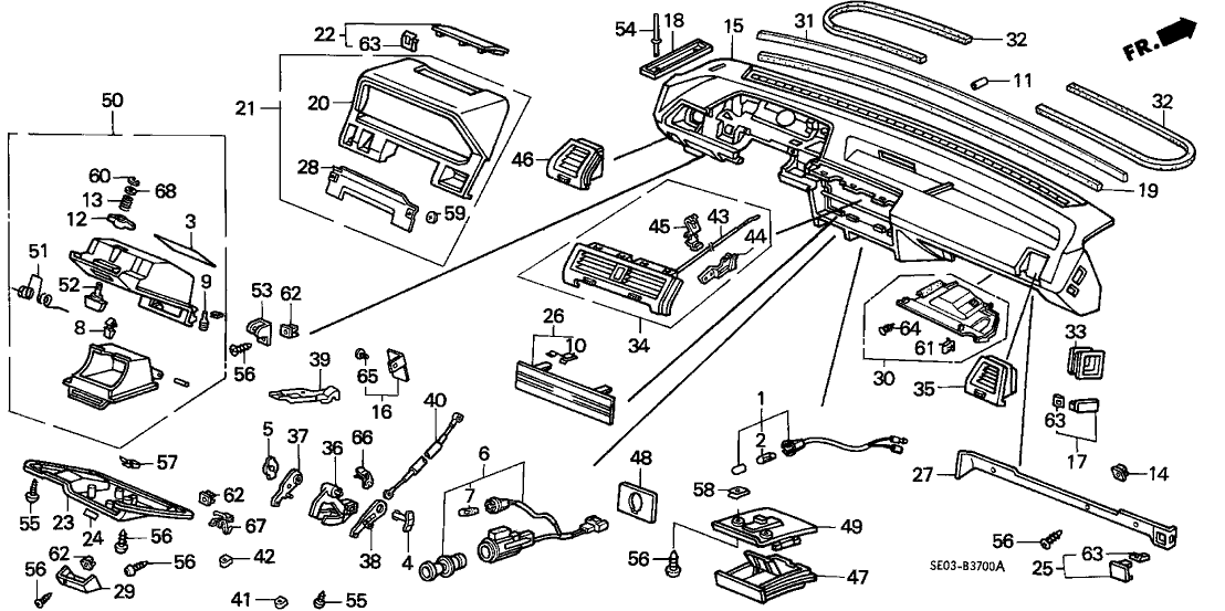 Honda 77652-SE3-000 Cable, Temperature Control