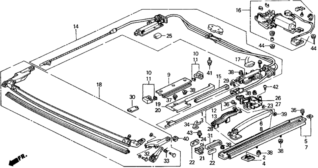 Honda 70306-SH2-000 Rail Assy., L. Sub (Sunroof)