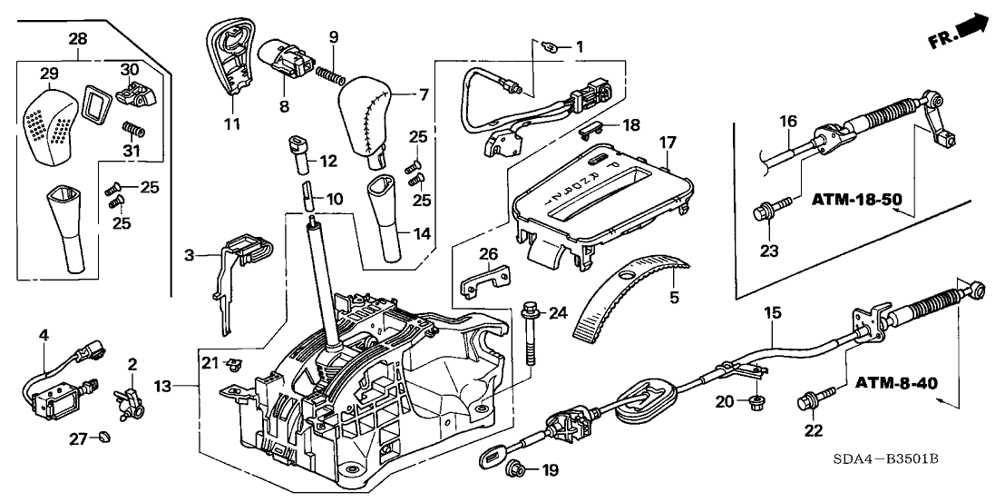 Honda 54131-SDA-A81 Knob