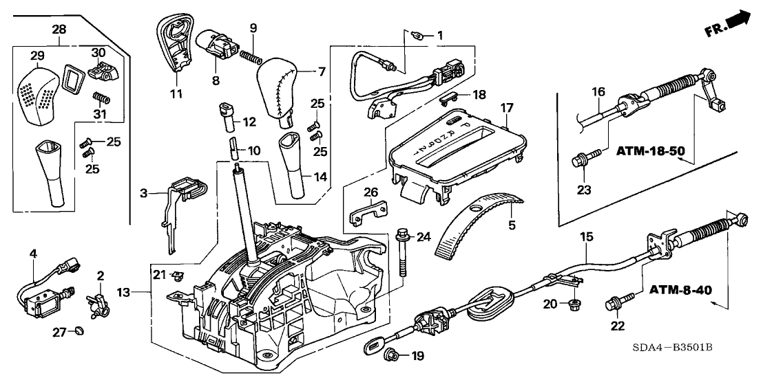 Honda 54131-SDA-A51 Knob (LEA)