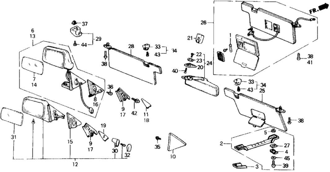 Honda 83280-SG7-A04ZA Sunvisor Assembly, Driver Side (Lofty Gray)