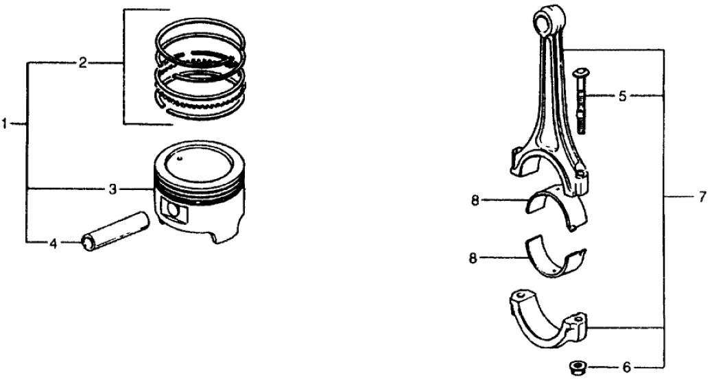 Honda 061A3-634-671 Piston Kit (Std)