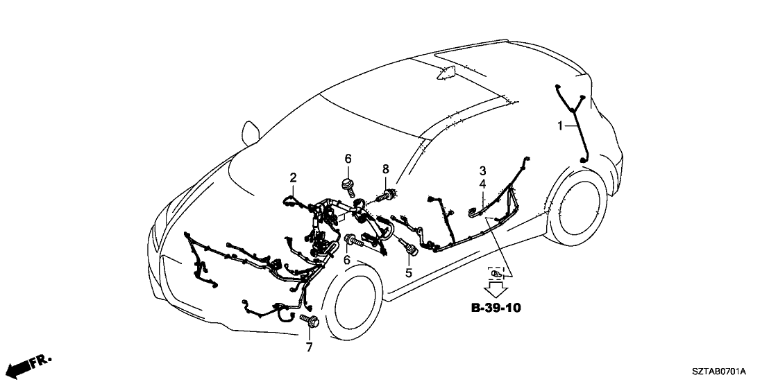 Honda 32752-SZT-A01 Wire Harness, Passenger Door