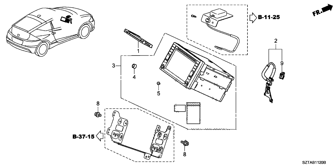 Honda 39541-SZT-A53 Navigation Assy., Base