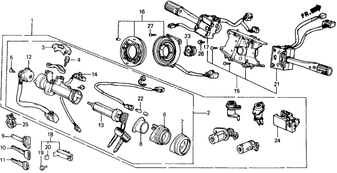 Honda 35100-SF1-A01 Lock Assy., Steering