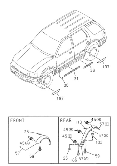 Honda 8-97390-766-0 Molding Wheel Arch