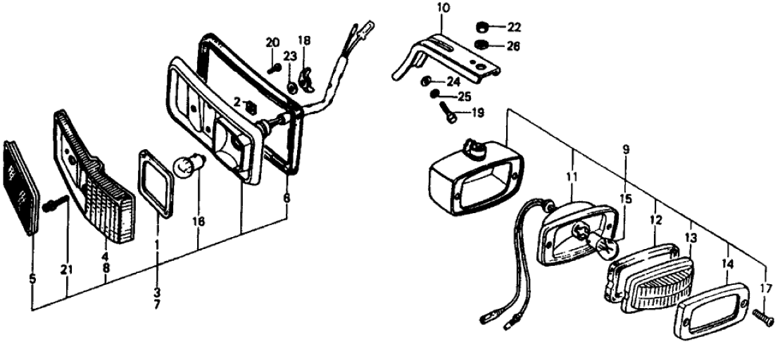 Honda 34160-621-013 Housing, Back-Up Light