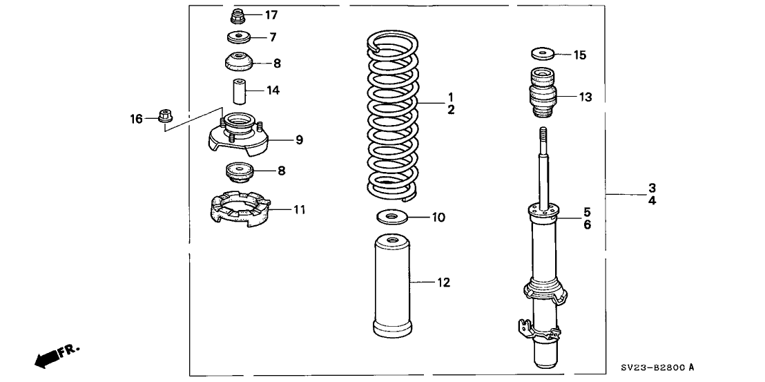 Honda 51601-SV4-A23 Shock Absorber Assembly, Right Front