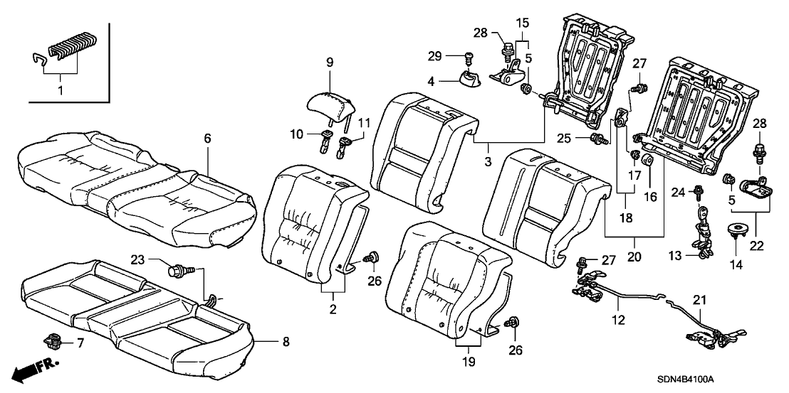 Honda 82121-SDN-A31ZB Cover, Right Rear Seat-Back Trim (Ivory)