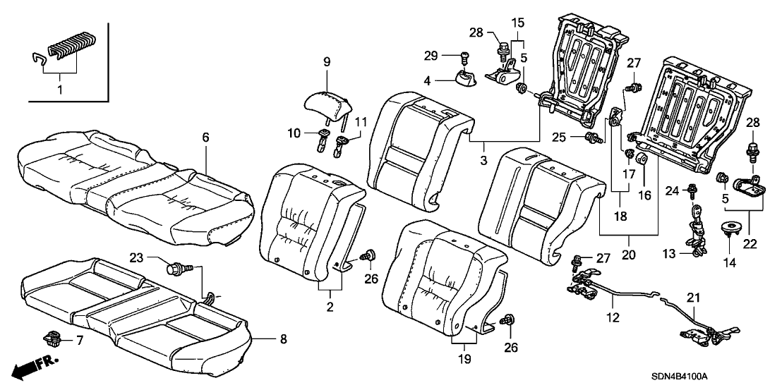 Honda 82521-SDN-A51ZB Cover, Left Rear Seat-Back Trim (Ivory) (Leather)