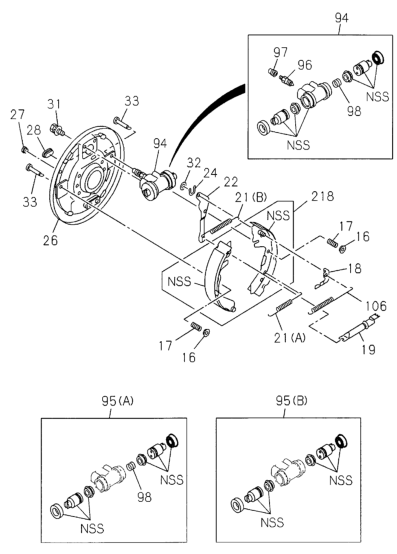 Honda 8-97127-628-1 Lever, L. Parking Brake Wheel