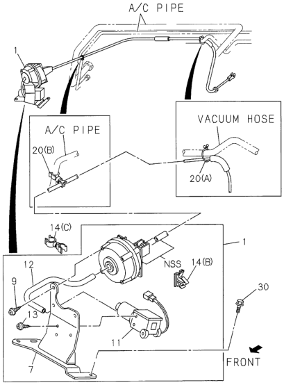 Honda 8-94456-949-0 Clip, Vacuum Hose (Left)