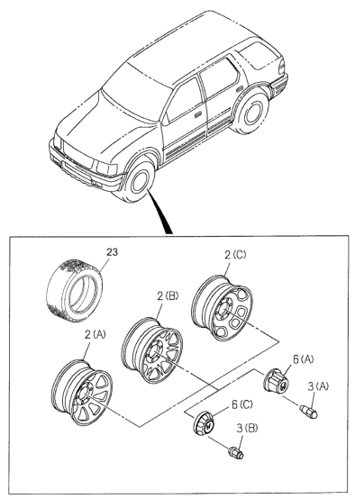 Honda 8-97225-538-0 Hub Cap, Styled Wheel