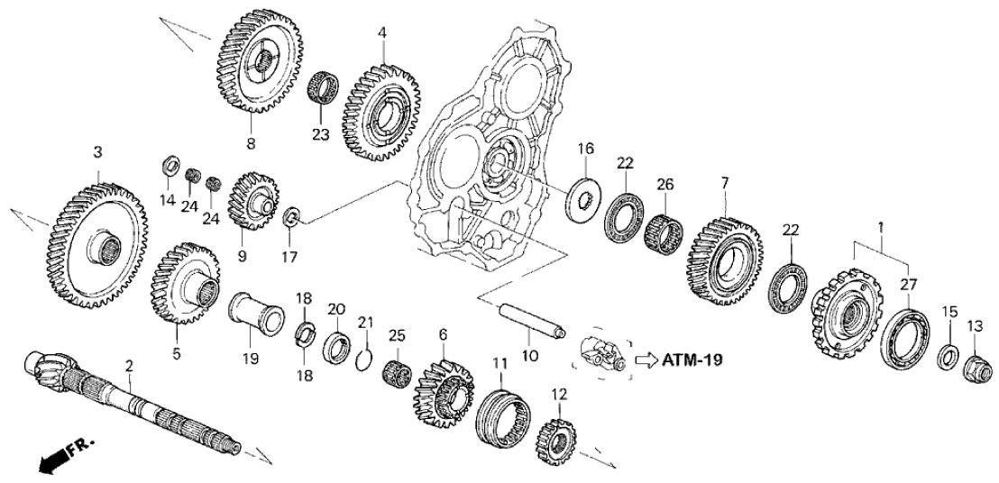 Honda 23451-P0Z-000 Gear, Countershaft Third