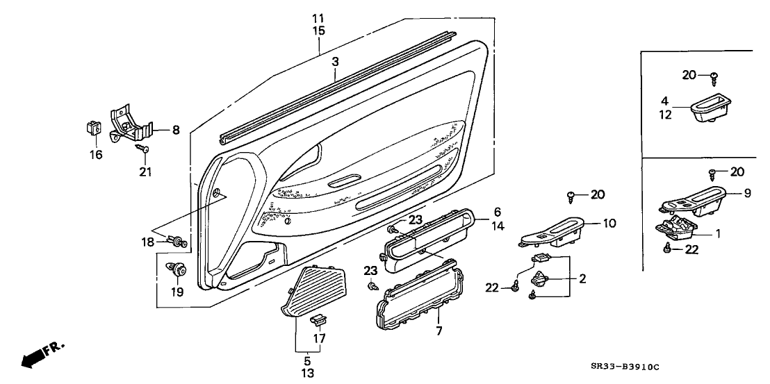 Honda 83501-SR3-000ZA Pocket, R. Door Pull *B44L* (PALMY BLUE)