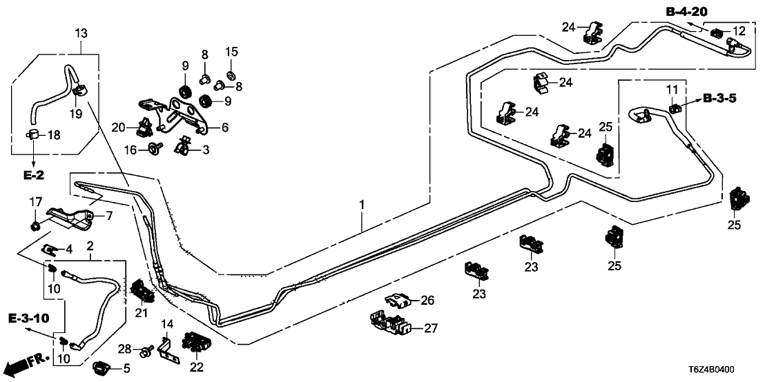 Honda 16050-T6Z-A02 Set, Fuel Pipe Assembly