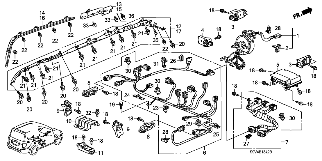 Honda 77975-S9V-A02 Sensor Assy., Satellite Safing