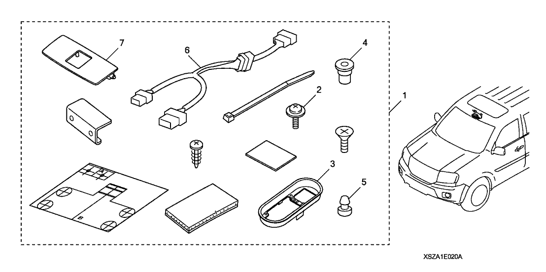 Honda 08E02-SZA-120A Hfl Attach Kit *NH598L* (ATLAS GRAY)