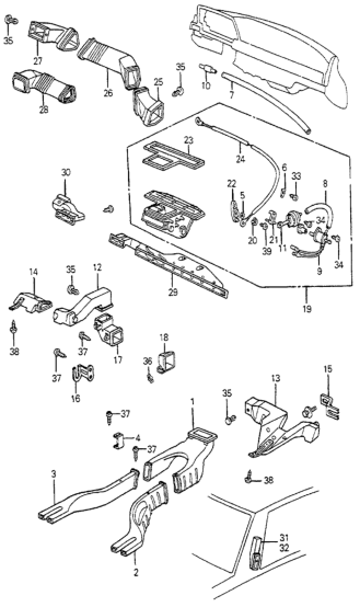 Honda 39532-SA5-670 Duct B, Heater Defroster