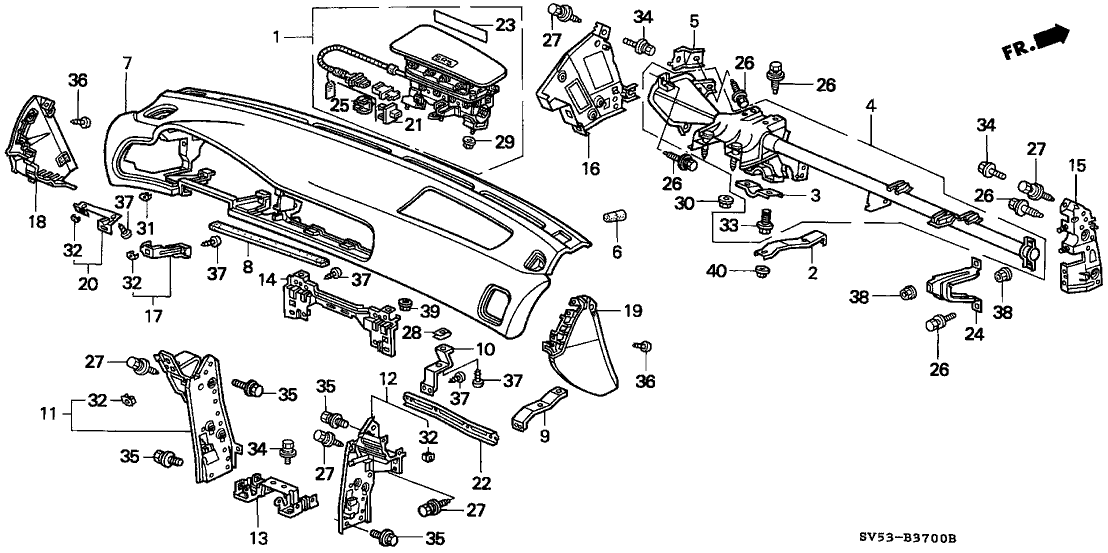 Honda 77112-SV4-G01ZZ Bracket, Instrument Center (Passenger Side)