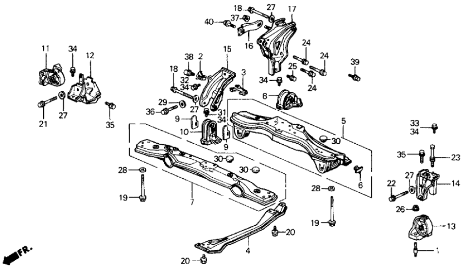 Honda 50200-SF1-A51 Beam, RR.