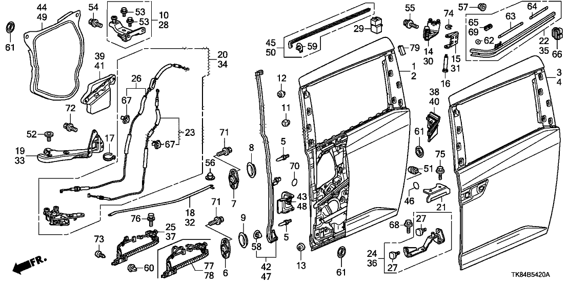 Honda 91572-TK8-A01 Grommet, L. Door Center Rail