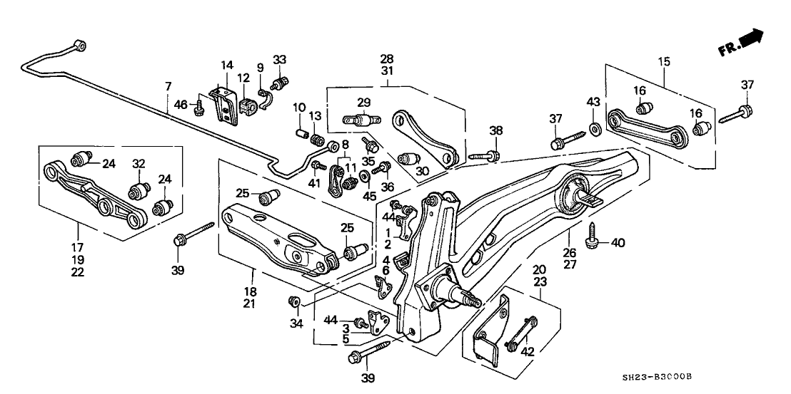 Honda 52364-SH3-A01 Cover, L. RR. Arm (Lower)